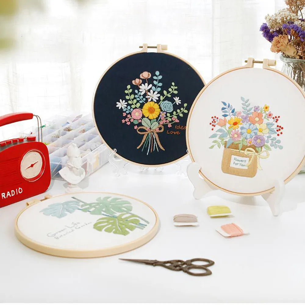 DIY Flower Embroidery Kit for Beginners – Complete Craft Set