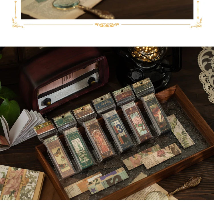 50 Sheets Vintage Washi Stickers for Scrapbooking and DIY Crafts