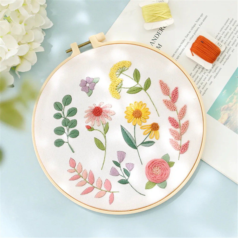 DIY Flower Embroidery Kit for Beginners – Complete Craft Set
