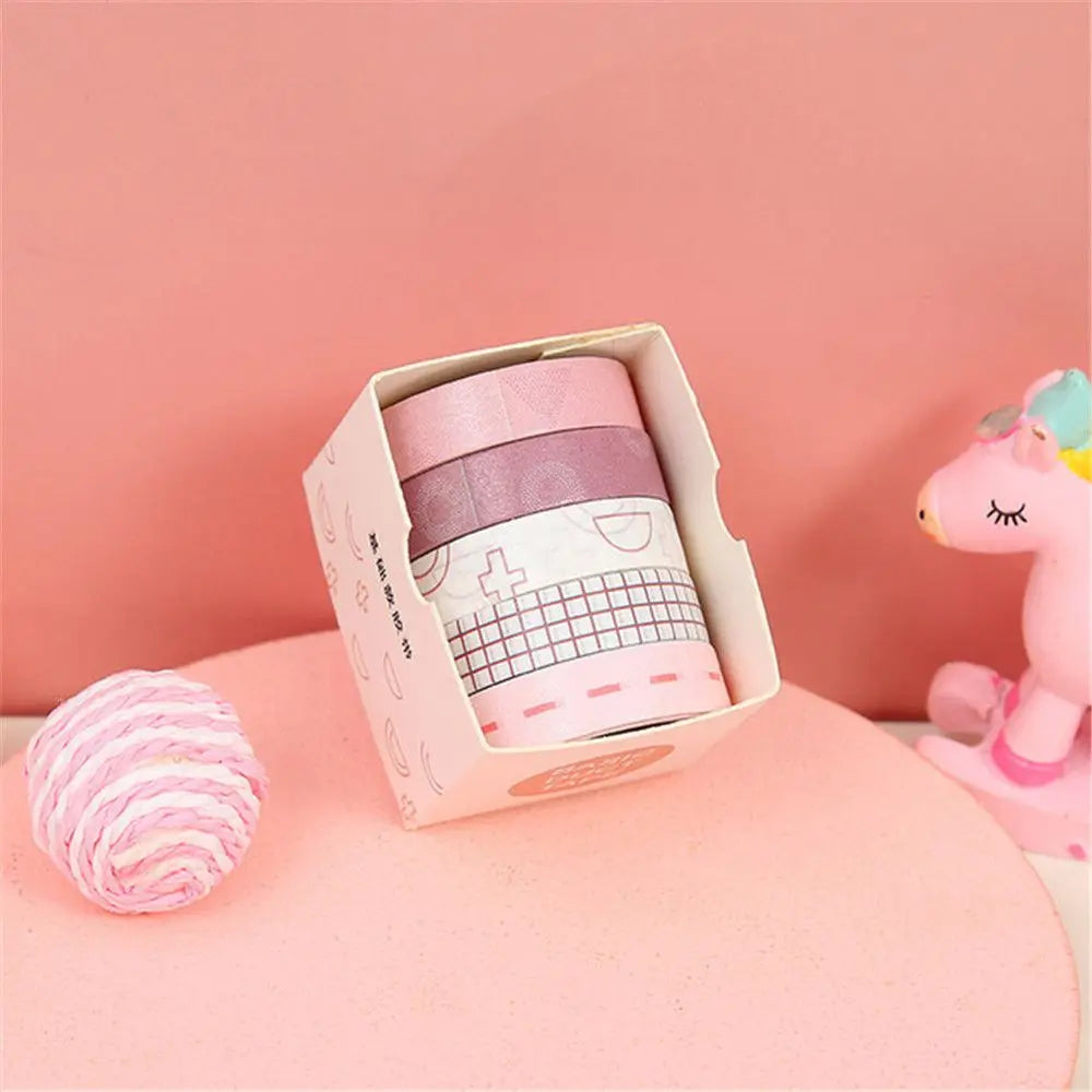 5-Piece Multicolor Washi Tape Set for Scrapbooking, Journaling, Crafts