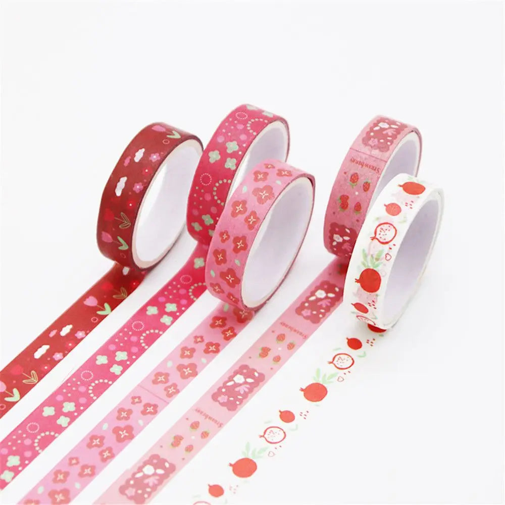 5-Piece Multicolor Washi Tape Set for Scrapbooking, Journaling, Crafts