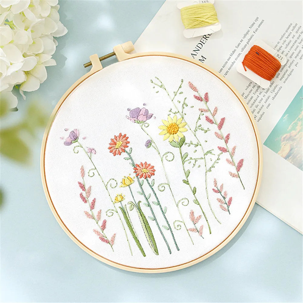 DIY Flower Embroidery Kit for Beginners – Complete Craft Set