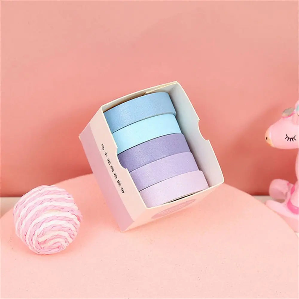 5-Piece Multicolor Washi Tape Set for Scrapbooking, Journaling, Crafts