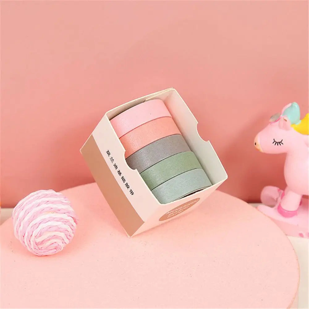 5-Piece Multicolor Washi Tape Set for Scrapbooking, Journaling, Crafts