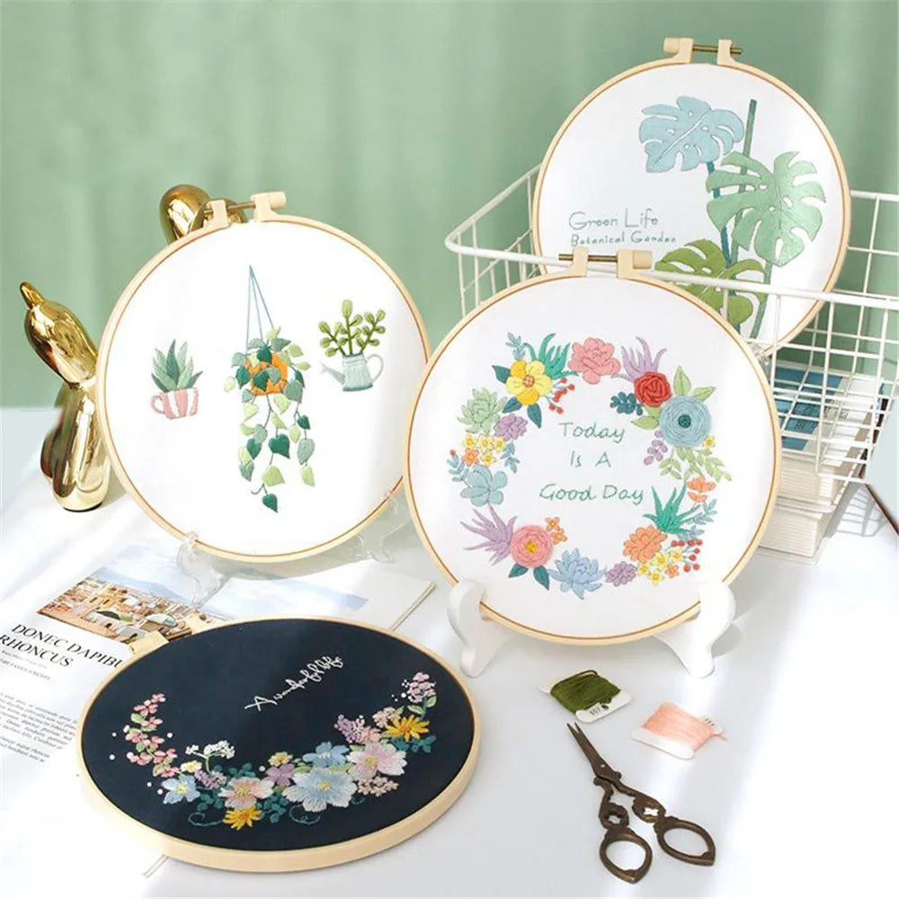 DIY Flower Embroidery Kit for Beginners – Complete Craft Set