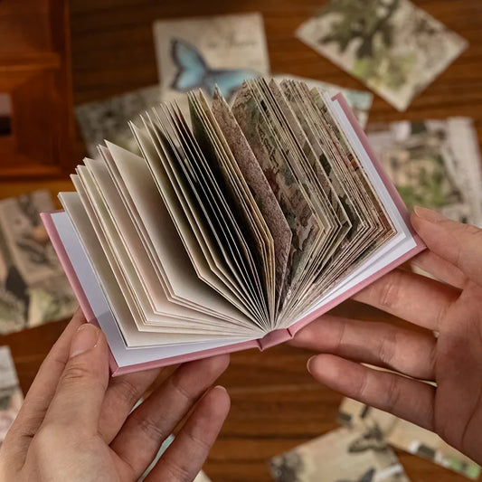 60-Piece Vintage Green Plants & Floral Craft Paper Set