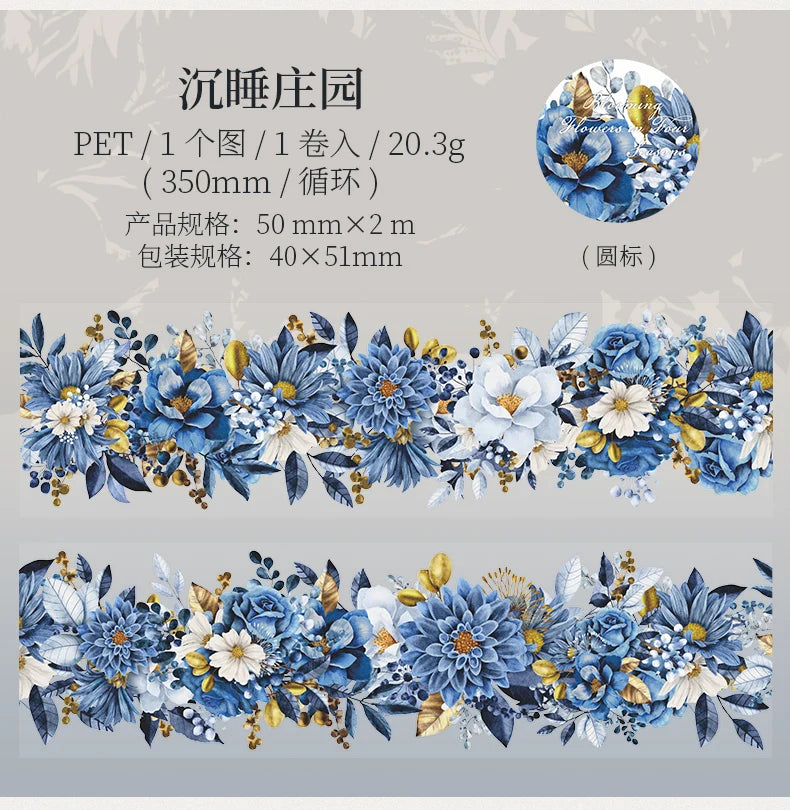 50mm x 2m Floral Decorative Tape for Scrapbooking and Crafts