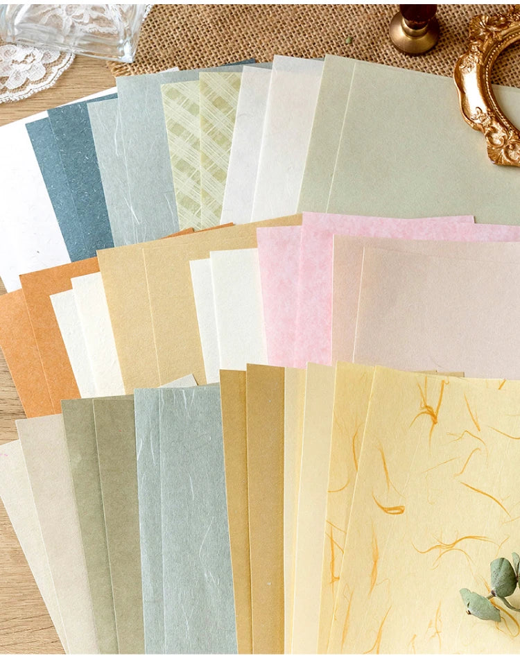6-Style Vintage Plant Paper Set for Journaling & Scrapbooking Crafts