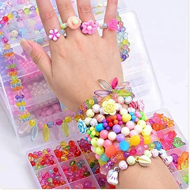 DIY Beaded Jewelry Set – Bracelet & Necklace Kit for Girls