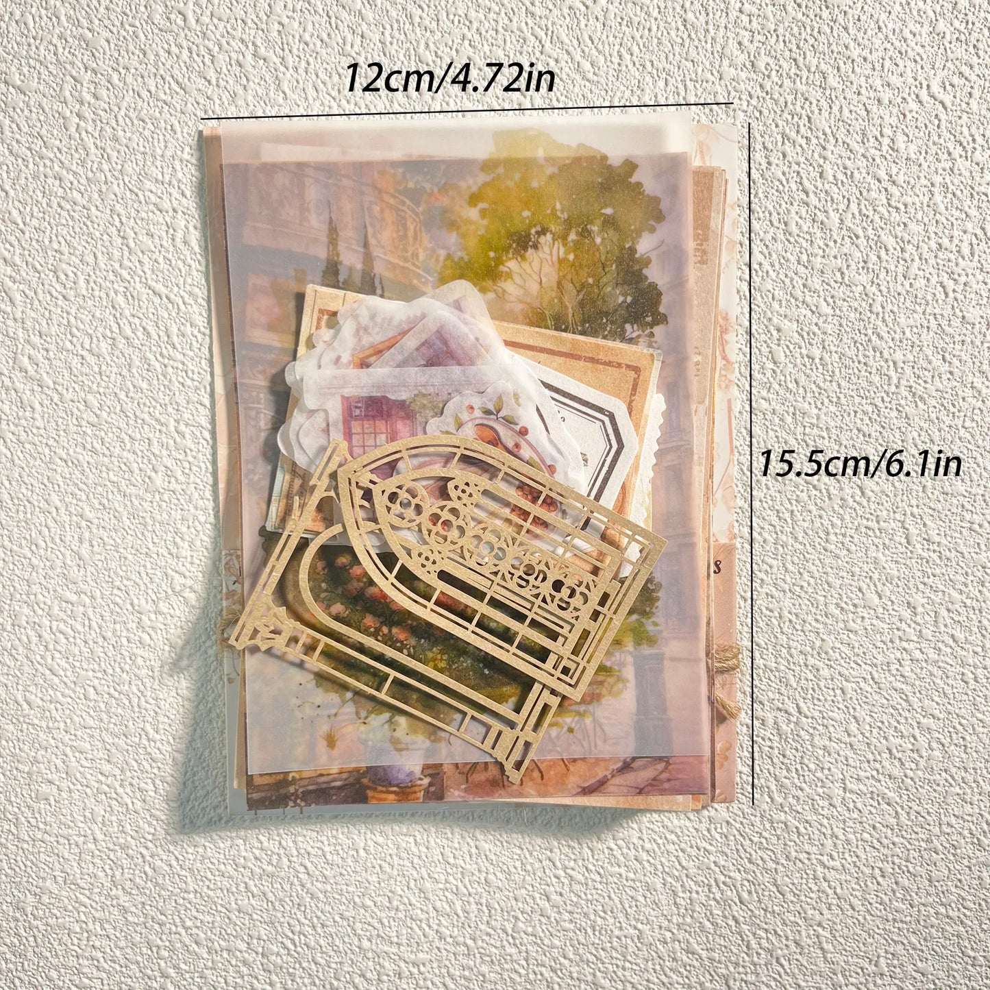 56-Piece Vintage DIY Scrapbook Set with Unique Papers & Stickers