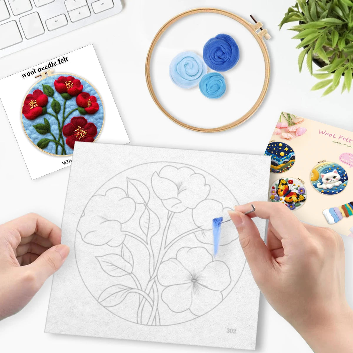 Painting Wool Craft Set – Create Beautiful Wool Needle Felt Art
