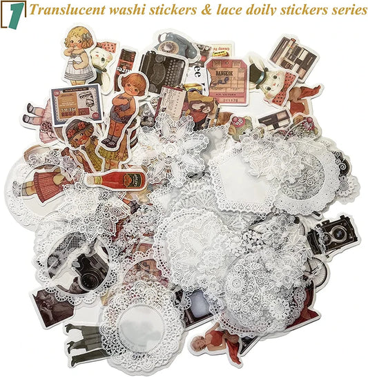 230-Piece Vintage Scrapbooking & Journaling Set for DIY Crafts