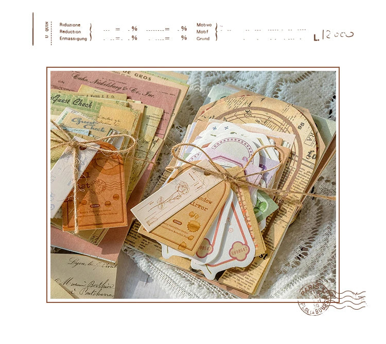 100-Piece Vintage Aesthetic Paper Set for Journaling & Scrapbooking Crafts