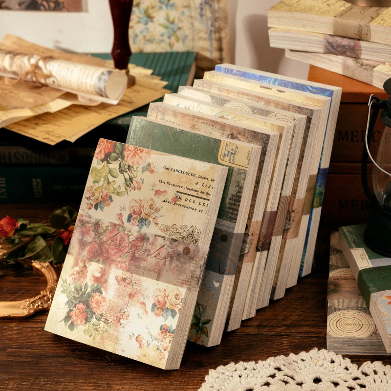 100-Piece Vintage Background Paper Set for Scrapbooking and Journaling