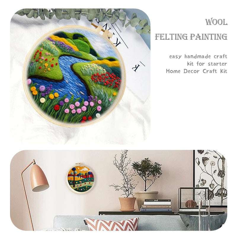 Wool Felting Painting Kit – Creative DIY Craft for Beginners