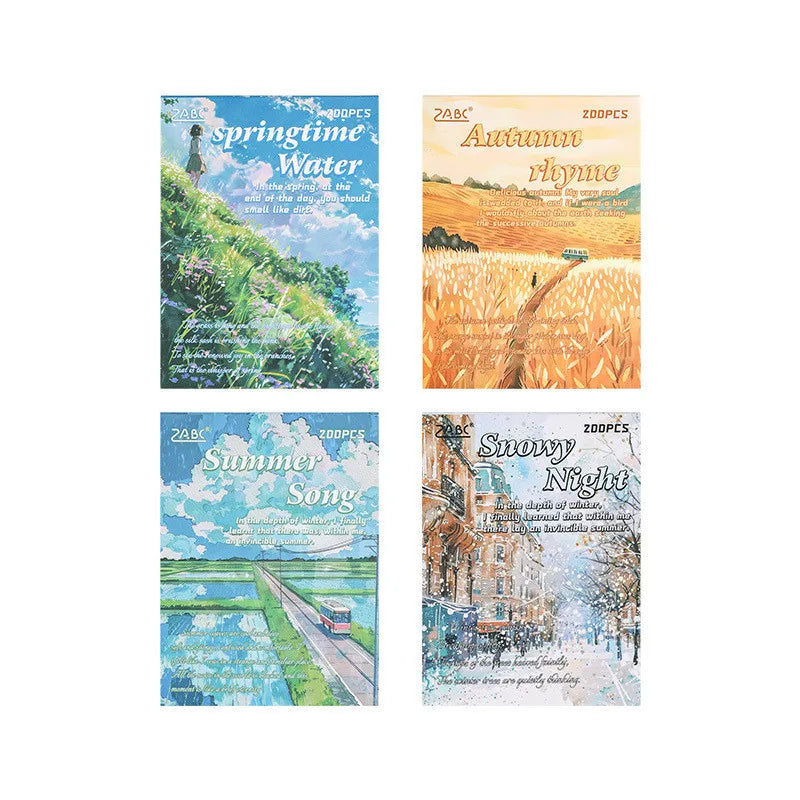200-Sheet Scrapbook Paper Set with Scenic Landscape Designs for Crafting