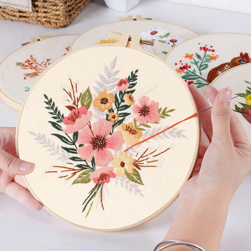 DIY Flower Embroidery Kit for Beginners – Complete Craft Set