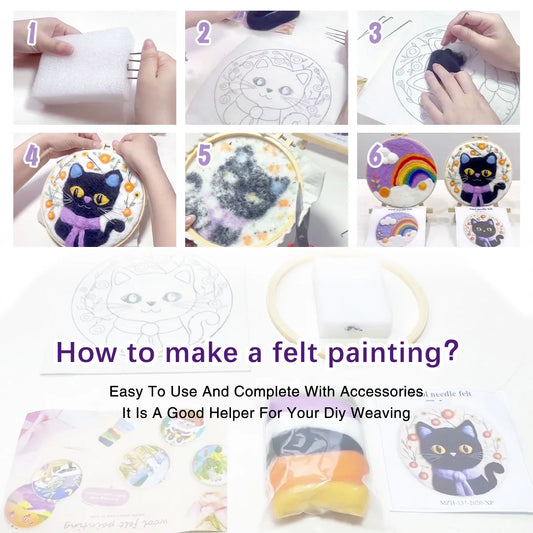 Painting Wool Craft Set – Create Beautiful Wool Needle Felt Art