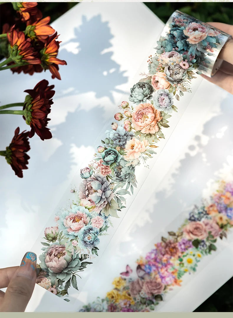 50mm x 2m Floral Decorative Tape for Scrapbooking and Crafts