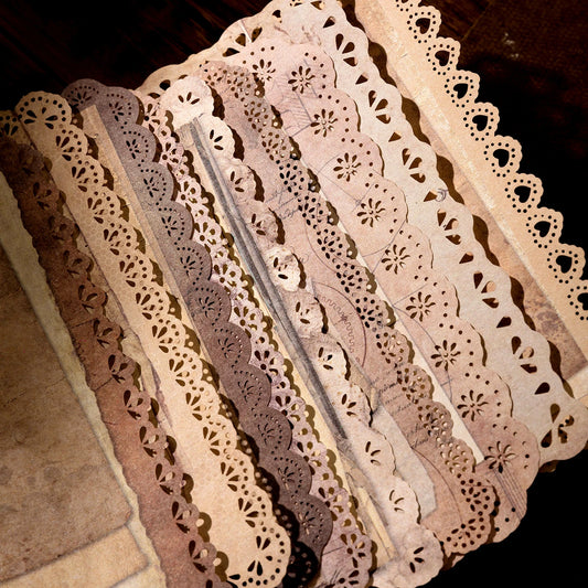 10-Piece Vintage Floral Lace Paper Set for Scrapbooking and Crafting
