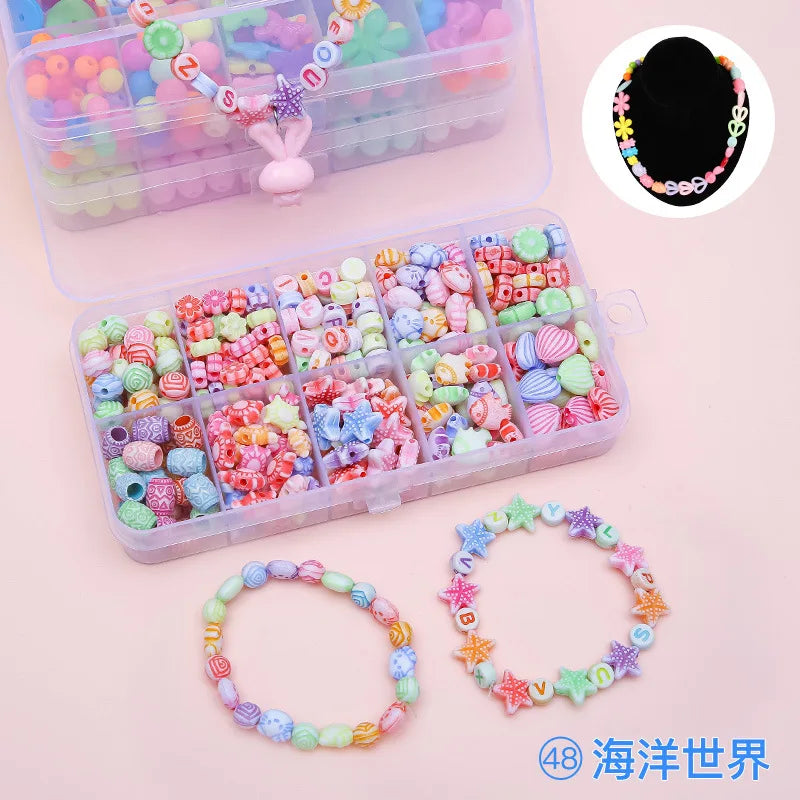 DIY Beaded Jewelry Set – Bracelet & Necklace Kit for Girls