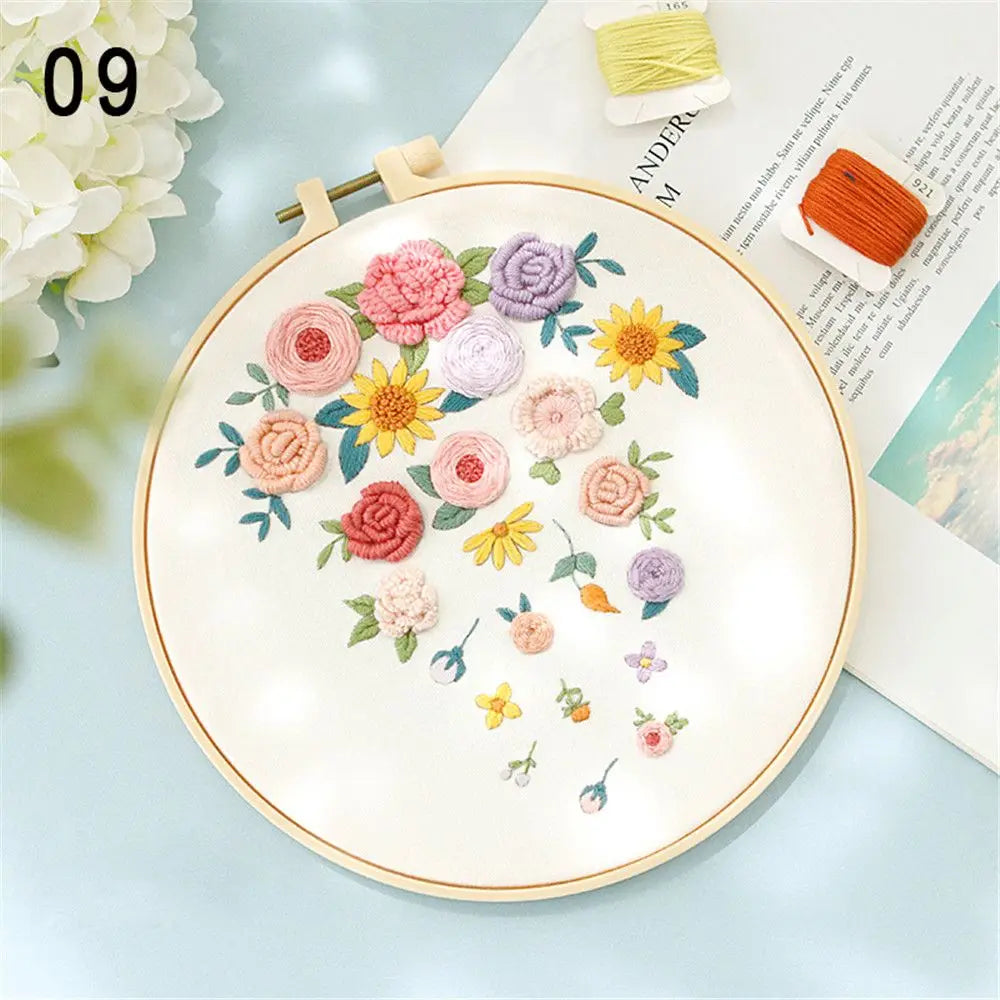 DIY Flower Embroidery Kit for Beginners – Complete Craft Set