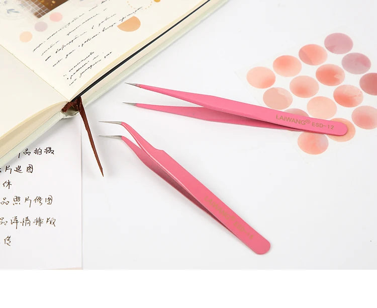 8-Style Candy Color Tweezers – Precision Stainless Steel Tool Set