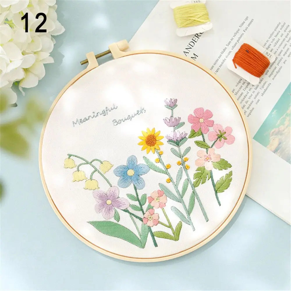DIY Flower Embroidery Kit for Beginners – Complete Craft Set