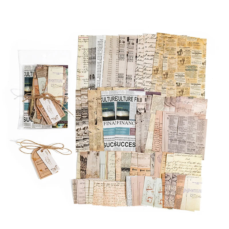 100-Piece Vintage Aesthetic Paper Set for Journaling & Scrapbooking Crafts