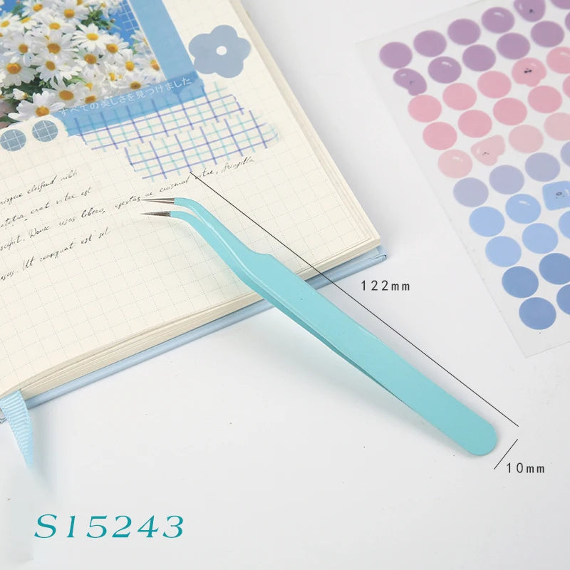 8-Style Candy Color Tweezers – Precision Stainless Steel Tool Set