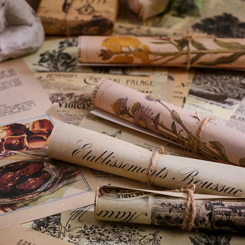 30-Piece Vintage Large Paper Set for Scrapbooking & DIY Projects