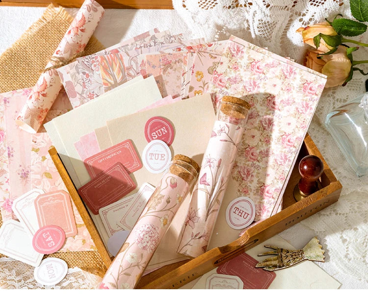 6-Style Vintage Plant Paper Set for Journaling & Scrapbooking Crafts