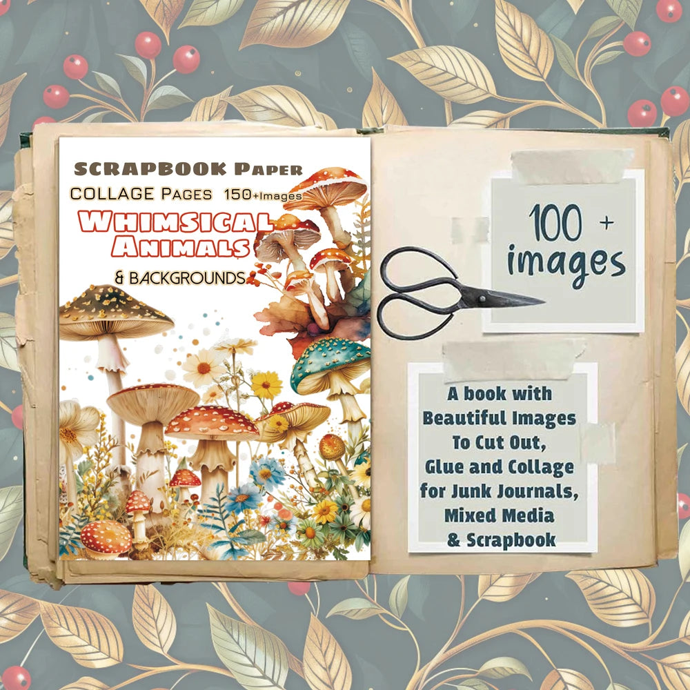 18-Sheet Mushroom Forest Cutout Book with 150+ Images for Crafts