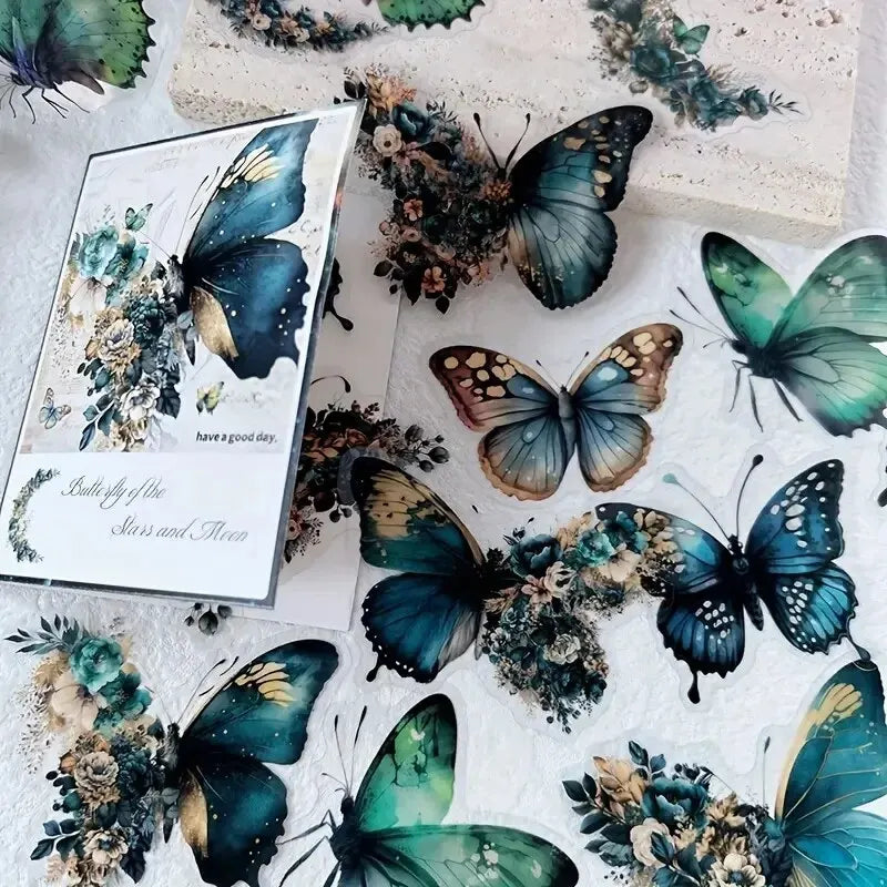 30-Piece Butterfly & Flower Decorative Stickers for Crafts & Journals