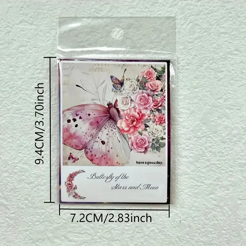 30-Piece Butterfly & Flower Decorative Stickers for Crafts & Journals