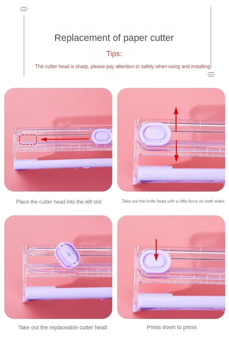 Dual-Action A4 Paper Cutter with Precision Blade & Ruler