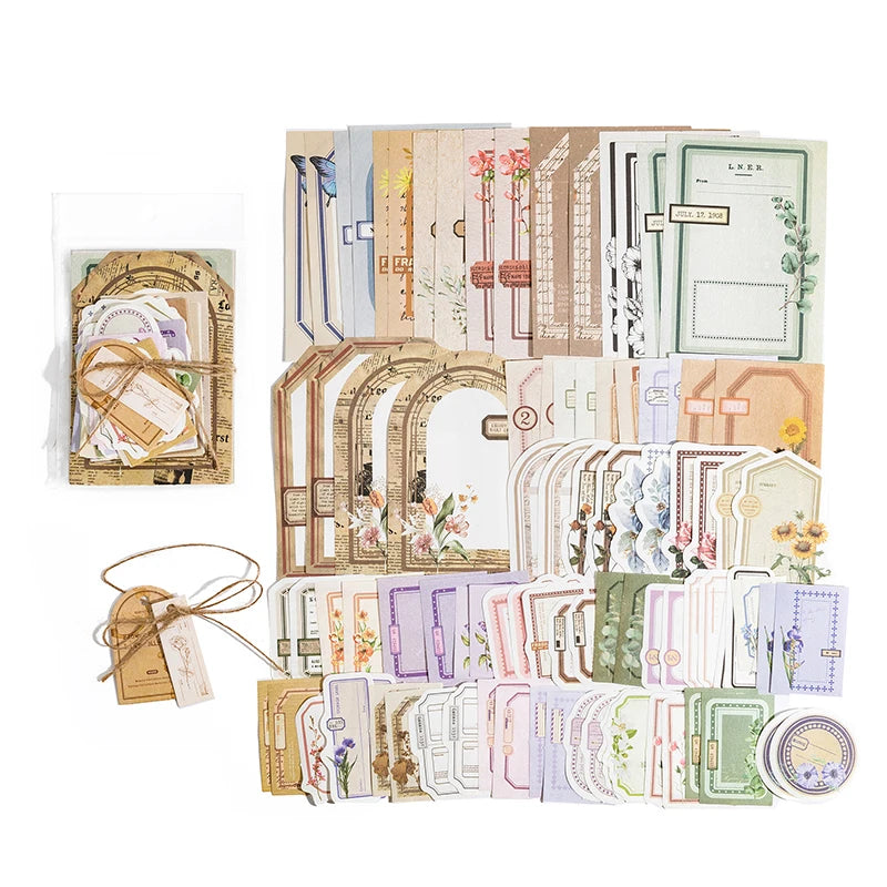100-Piece Vintage Aesthetic Paper Set for Journaling & Scrapbooking Crafts