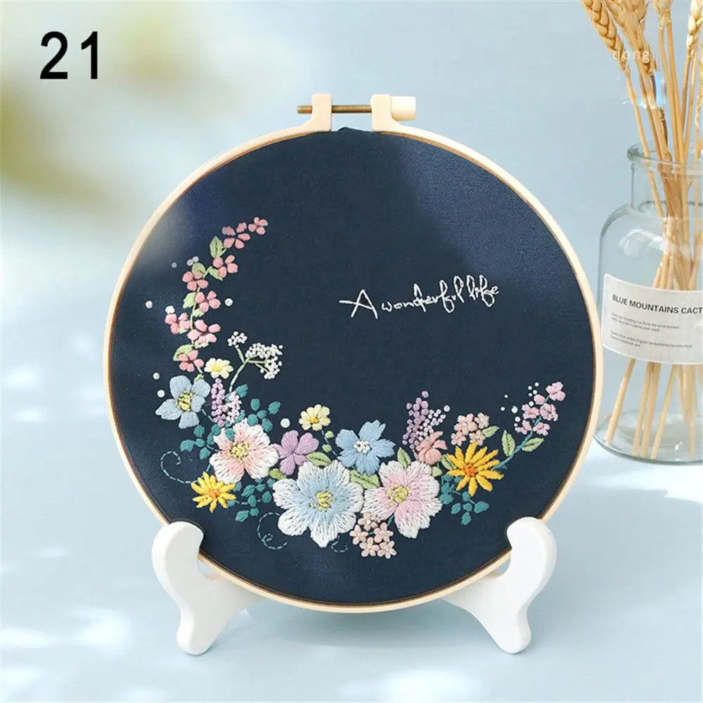 DIY Flower Embroidery Kit for Beginners – Complete Craft Set