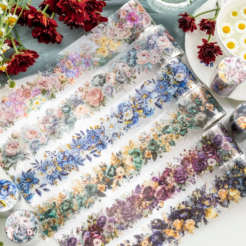 50mm x 2m Floral Decorative Tape for Scrapbooking and Crafts