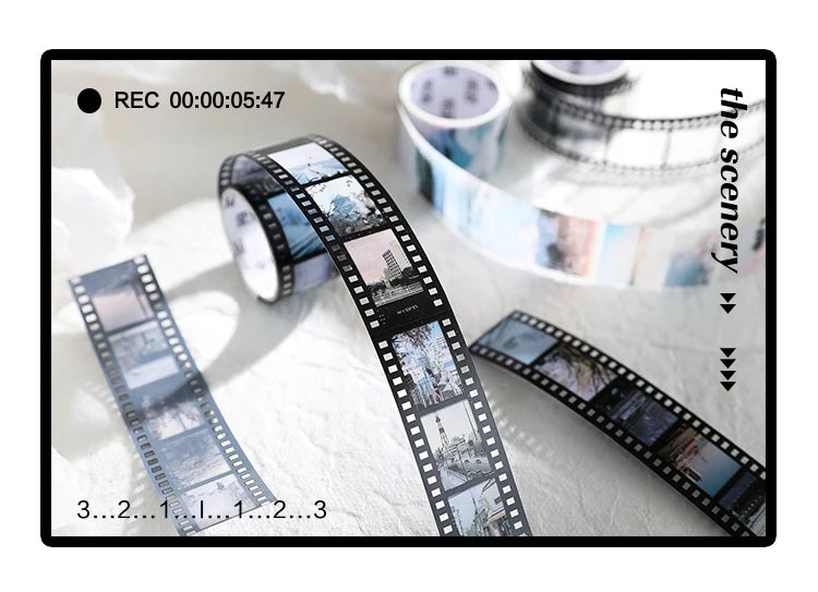 Retro Film-Themed PET Tape for Scrapbooking, Journaling, and Crafts