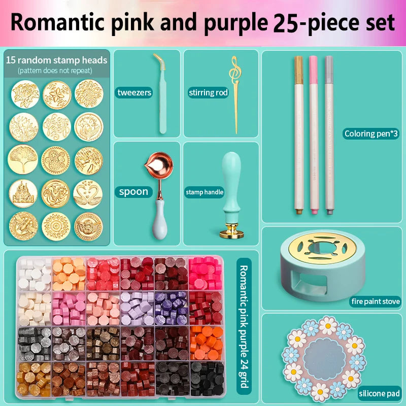 Elegant Wax Seal Stamp Kit for Invitations, Weddings, Crafts, Christmas