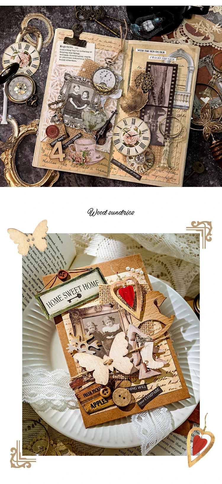 30-Piece Floating Kawaii Baroque Stickers for Scrapbooking & DIY Crafts