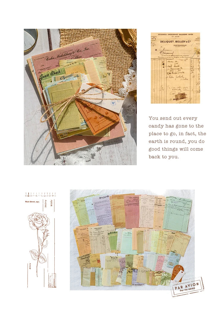 100-Piece Vintage Aesthetic Paper Set for Journaling & Scrapbooking Crafts