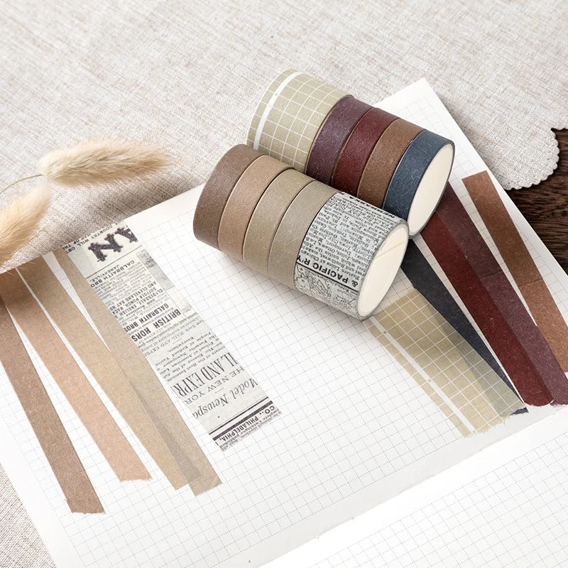 10-Roll Kawaii Washi Tape Set for Scrapbooking and DIY Crafts