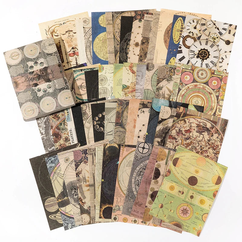100-Piece Vintage Background Paper Set for Scrapbooking and Journaling