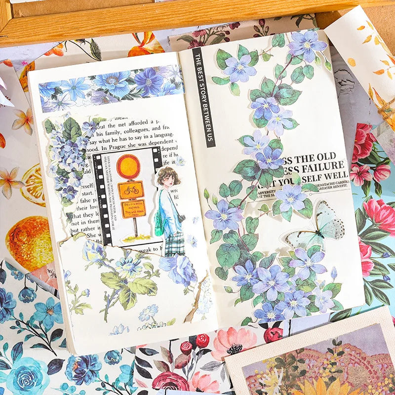100-Sheet Senyu Garden Series Decorative Paper for Scrapbooking Crafts