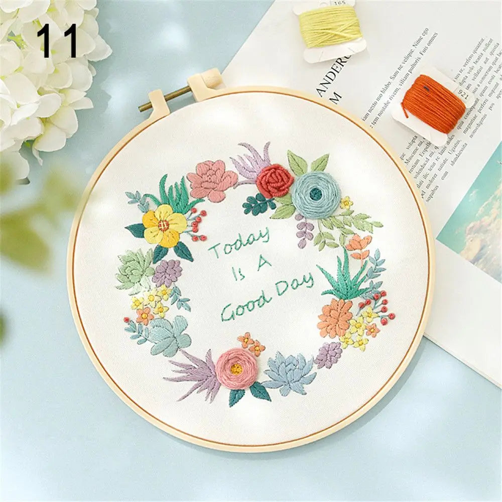 DIY Flower Embroidery Kit for Beginners – Complete Craft Set