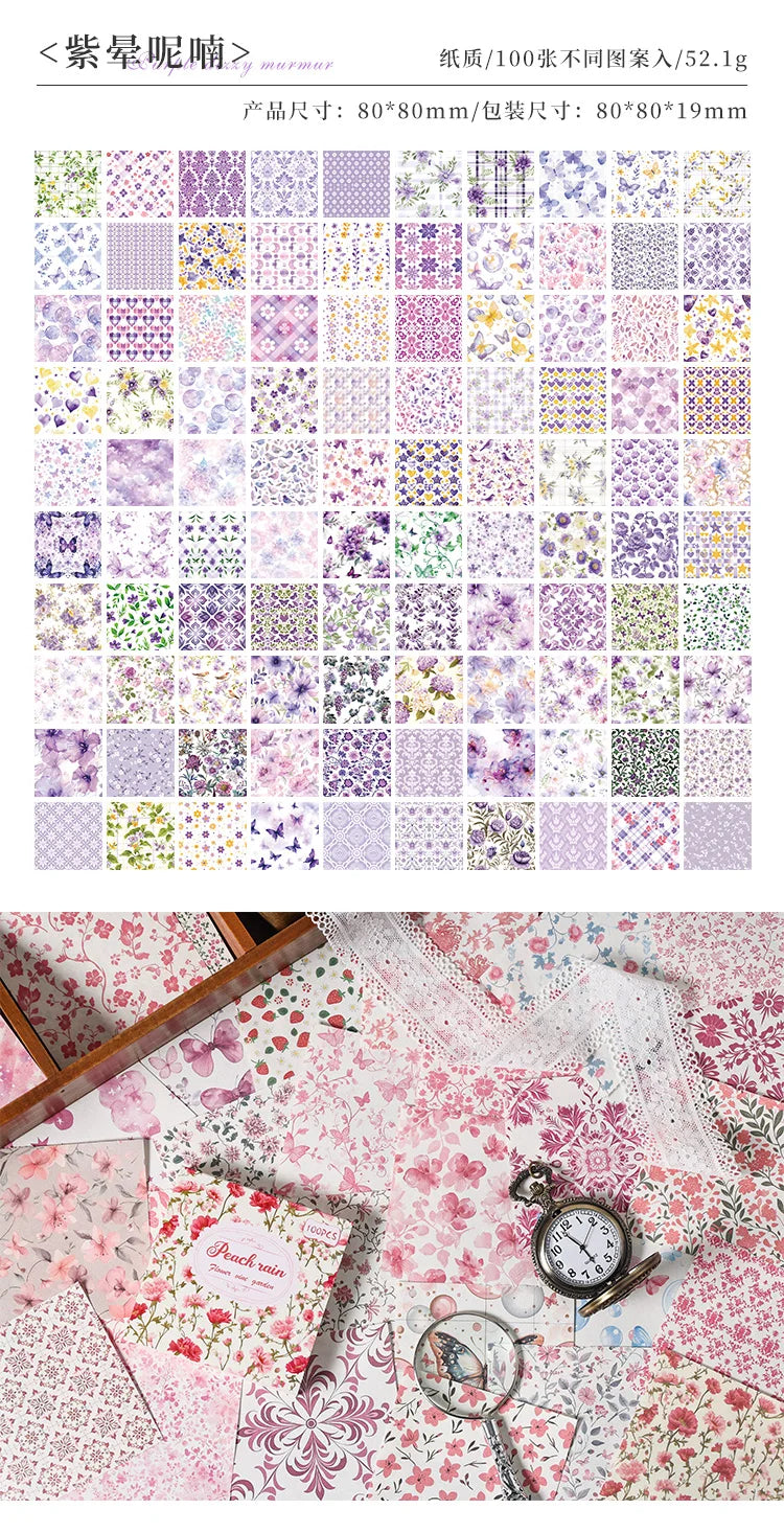 100-Piece Vintage Paper Set for Scrapbooking and Crafting Projects