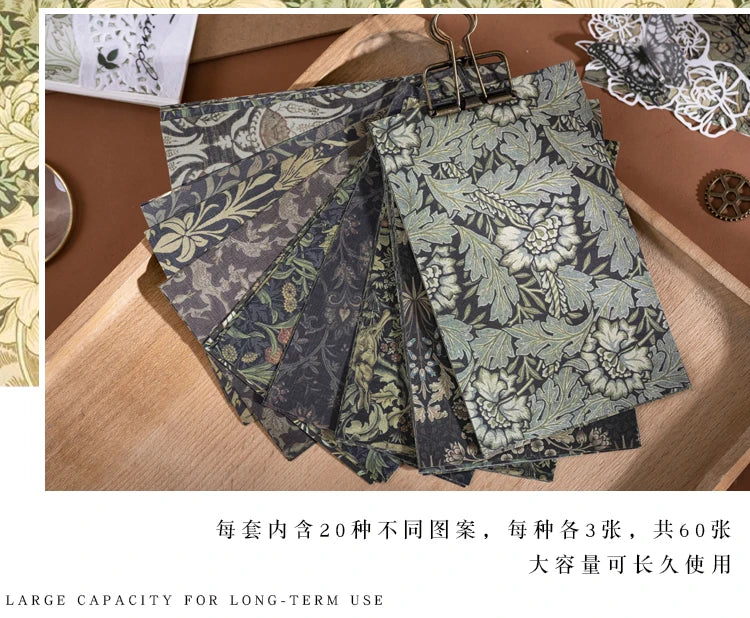 60-Piece Vintage Literature & Art Hand Tent Paper Set