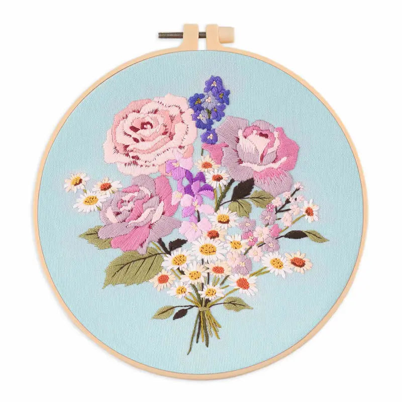 DIY Flower Embroidery Kit for Beginners – Complete Craft Set